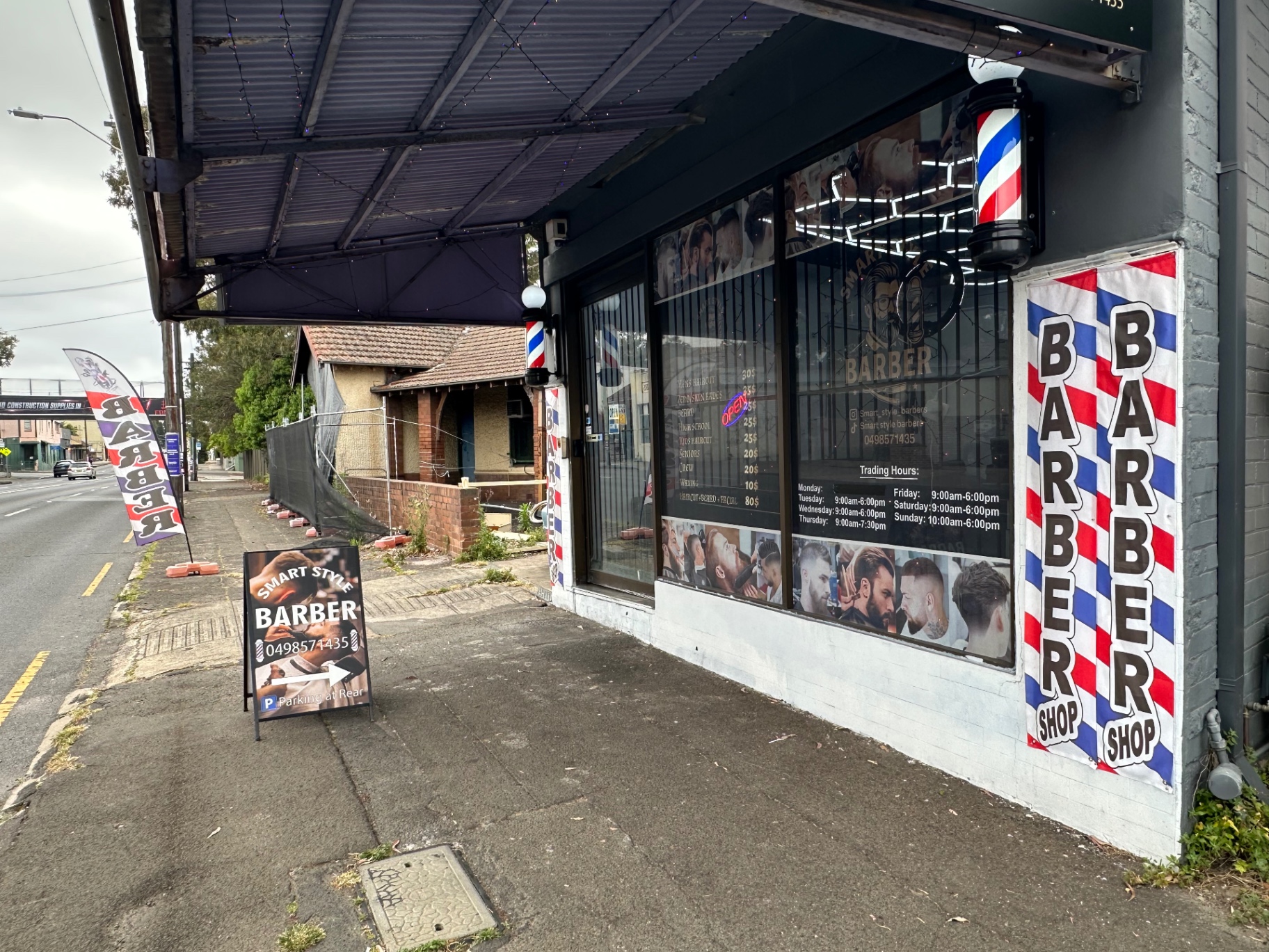 Smart Style Barbers storefront on Canterbury Road