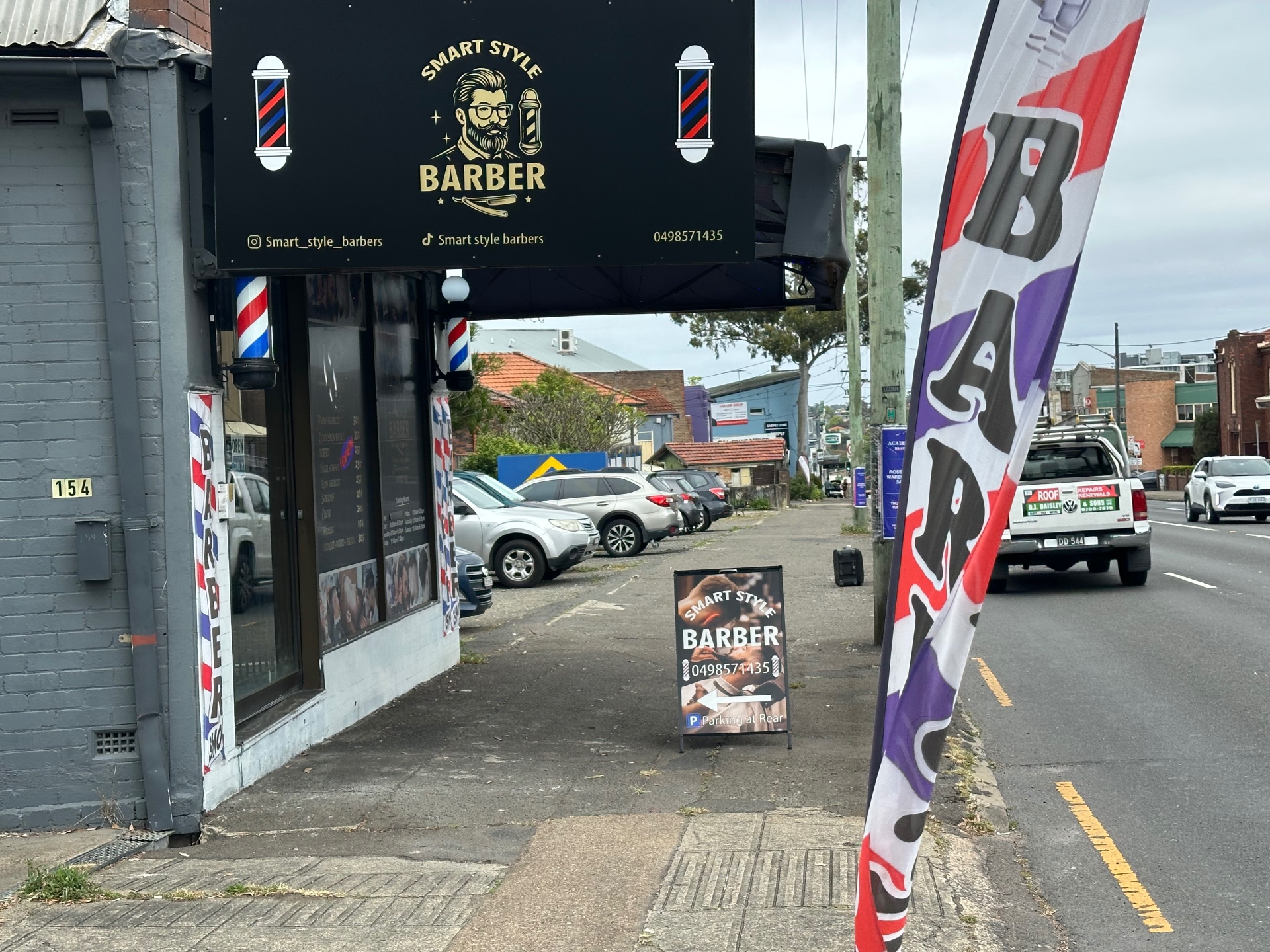 Smart Style Barbers shopfront sign
